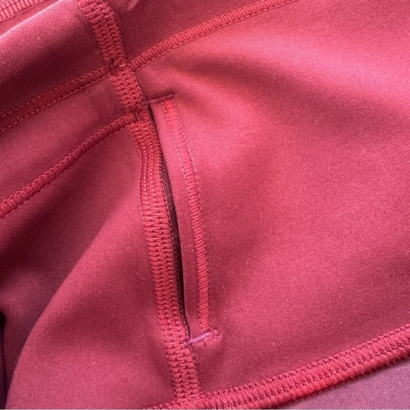 Lululemon Wunder Train High Rise Short 8" Sun Bleached Wash Red Merlot Size 4 - Picture 9 of 11